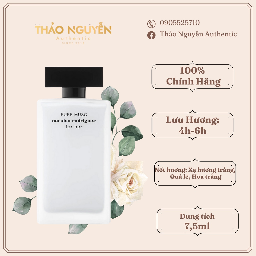 Nước hoa mini nữ Narciso Pure Musc 10ml - Hàng chính hãng