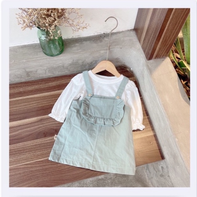 Set yếm bé gái kèm áo tay dài xinh xắn size 8-22kg ‼️Siêu xịn‼️ Siêu rẻ‼️