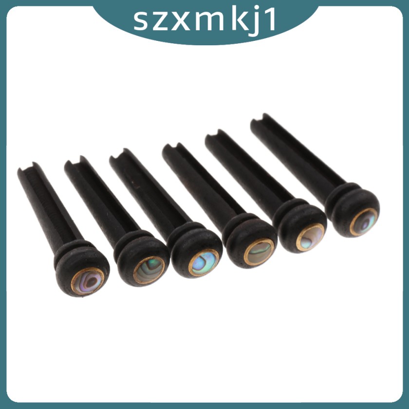 Chốt Đàn Guitar Acoustic 6 Phím Bằng Gỗ Mun Màu Đen Szxmkj1