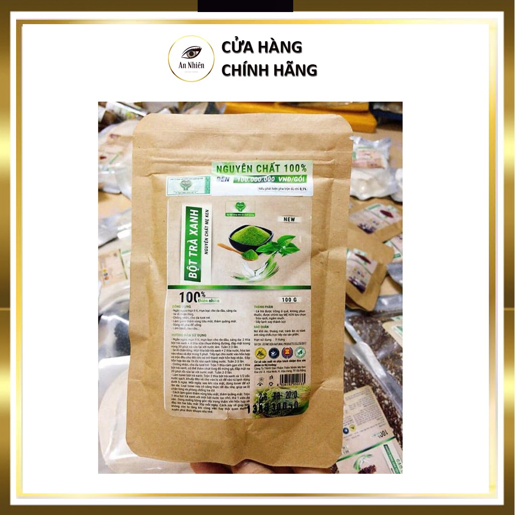 Bột Trà Xanh Matcha Nguyên Chất Mẹ Ken 200gr [Đắp Mặt Cho Da Mụn, Làm Đẹp Da Và Làm Bánh An Nhiên]