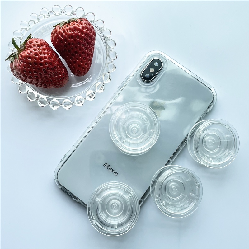 Giá đỡ điện thoại màu sắc trong suốt dính chặt tiện dụng