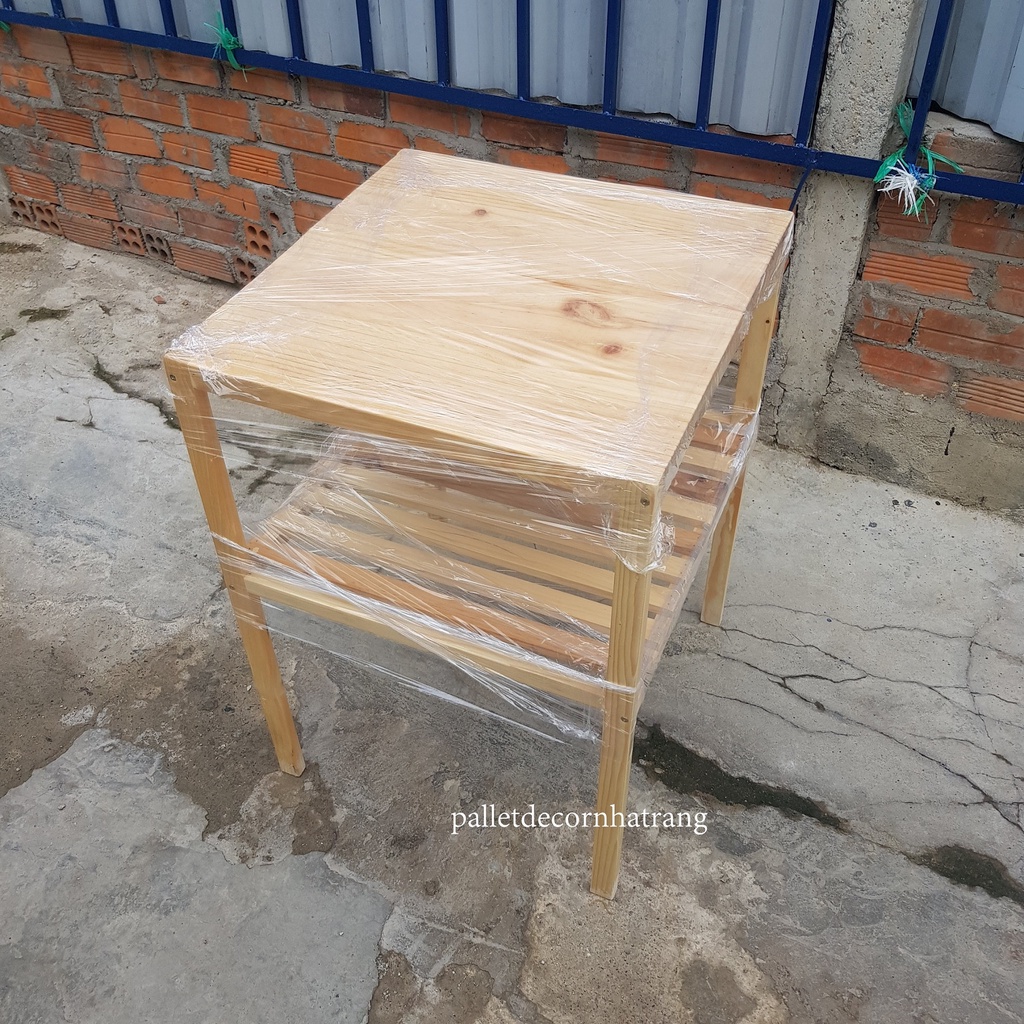 Bàn vuông, kệ vuông đa năng gỗ thông nhập khẩu kích thước lớn 50 x 50