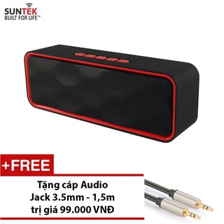 LOA Bluetooth SUNTEK SC211 Đỏ đen + Tặng Jack 3.5mm