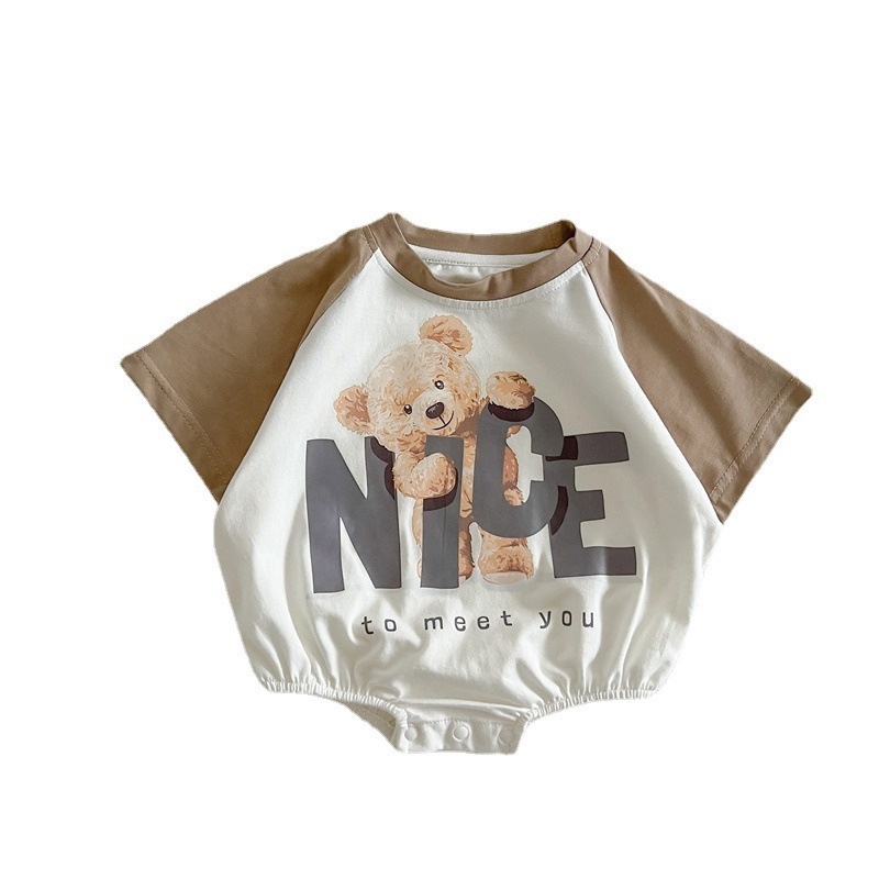 Áo Liền Quần In Hình Gấu Thời Trang Dành Cho Trẻ Sơ Sinh