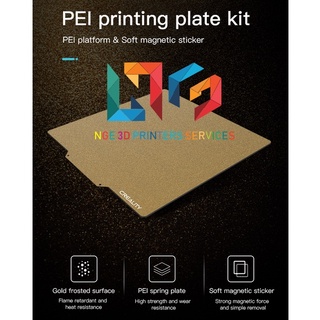 Bộ tấm bàn in mặt nhám PEI Printing Plate Kit Frosted Surface 377*370*2mm cho máy in 3d Ender 5 Plus