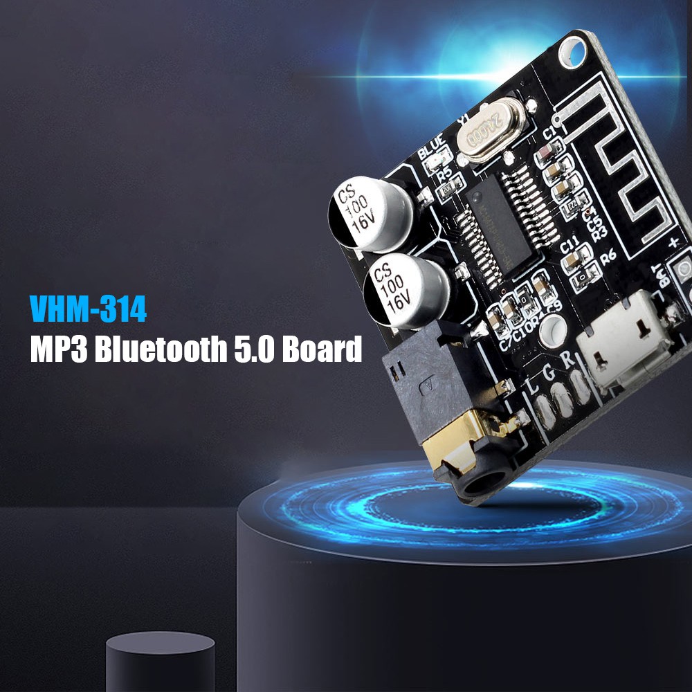 Bảng Mạch Khuếch Đại Âm Thanh VHM-314 Bluetooth 5.0 Giao Diện USB 3.7-5V MP3 Chuyên Dụng Cho Loa Xe Hơi