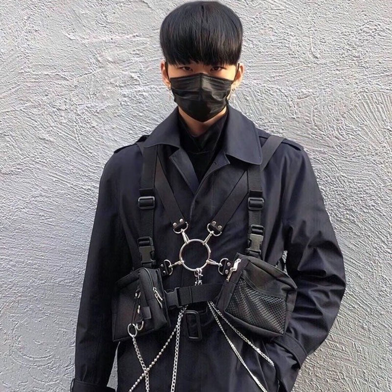 Leacat Streetwear Tactical Hip-Hop Chest bag Two vest pockets | BigBuy360 - bigbuy360.vn