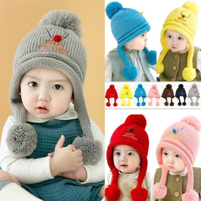 Mũ len giữ ấm dễ thương cho bé gái