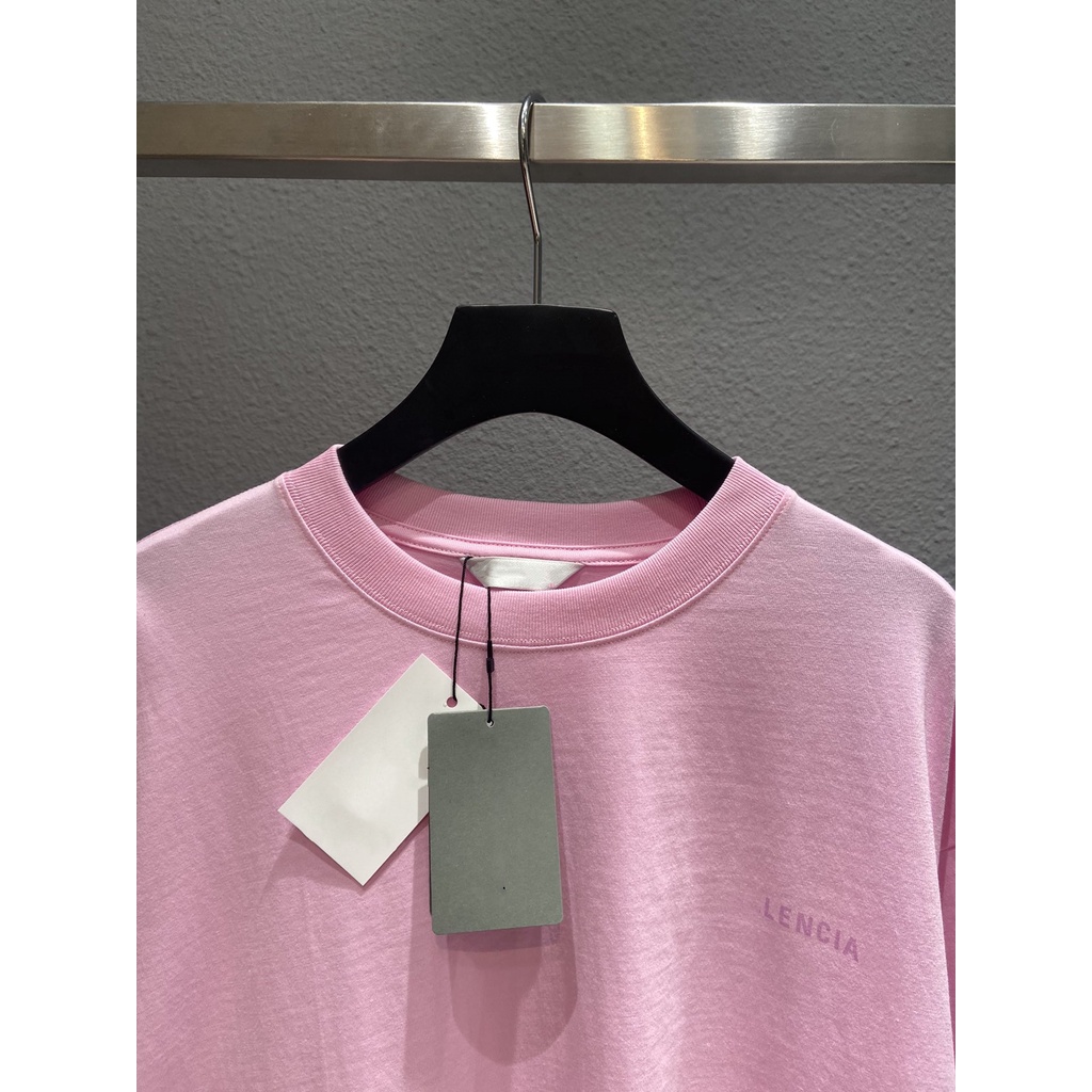 Áo thun tay ngắn in LOGO Balenciaga chữ cái tiếng anh trước sau thời trang mới cho cặp đôi OS 21SS