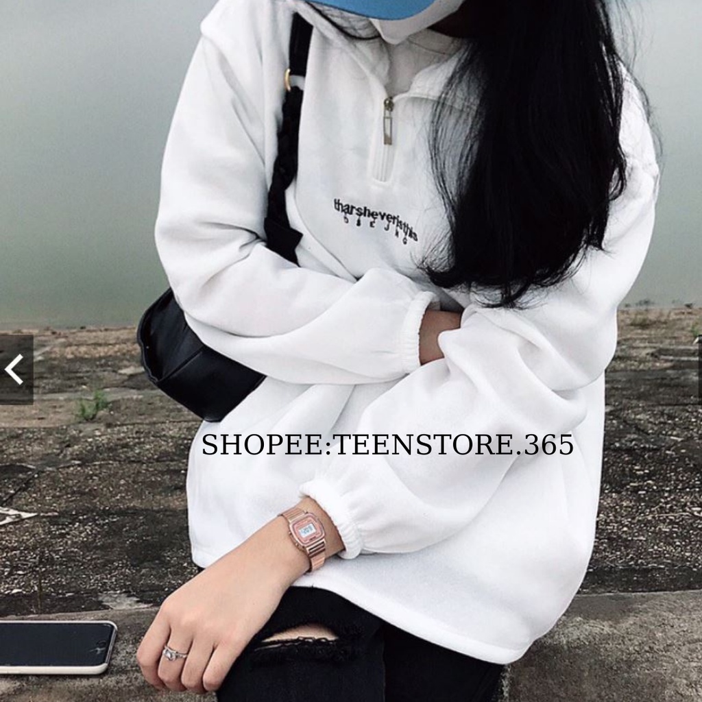 Áo nỉ lông thêu chữ thar  dáng rộng   Áo sweater unisex  chất dày cực hot thu đông 2021  MÃ 593  Teenstore.365