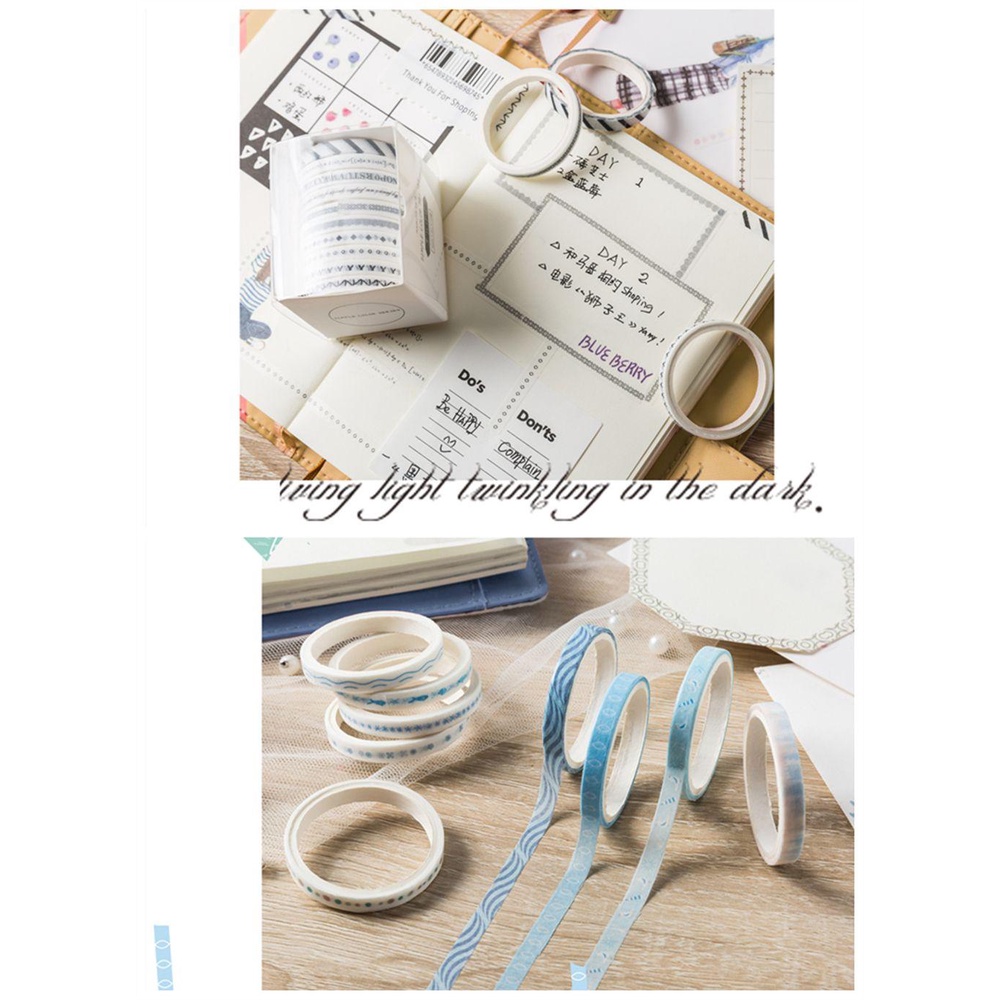 10 Cuộn Băng Keo Dán Trang Trí Sổ Lưu Niệm