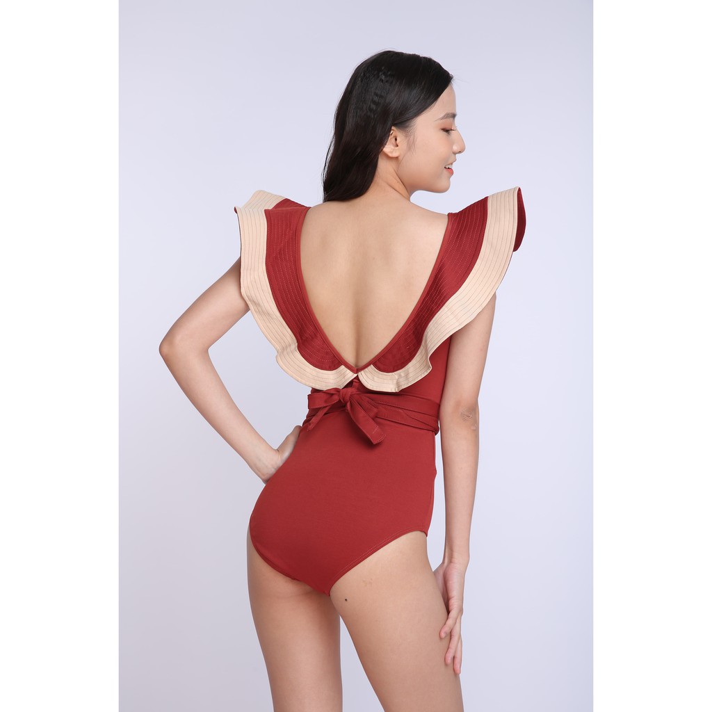 Bikini Đi Biển BECHIPI Body Liền Mảnh Cổ Bèo, Đồ Bơi Nữ Cao Cấp - DB4299