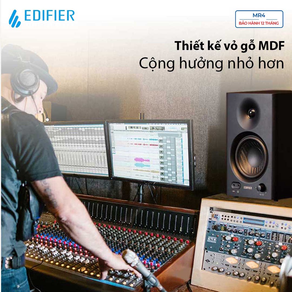 Loa kiểm âm EDIFIER MR4 Công suất 42W Đa dạng cổng kết nối Điều chỉnh âm thanh chuyên nghiệp Hàng chính hãng