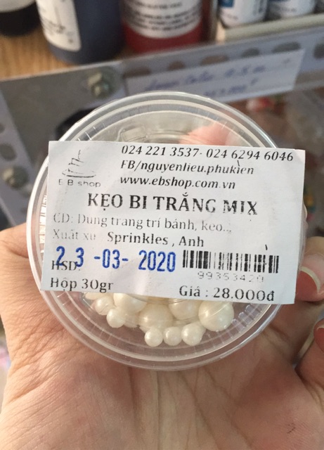 KẸO ĐƯỜNG TRANG TRÍ BÁNH - KẸO BI MIX CÁC SZ HỘP 30/100GR