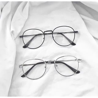 Gọng không độ, kính mắt tròn vintage ngố  kim loại nam nữ Jolie eyewear, nhận cắt tròng cận
