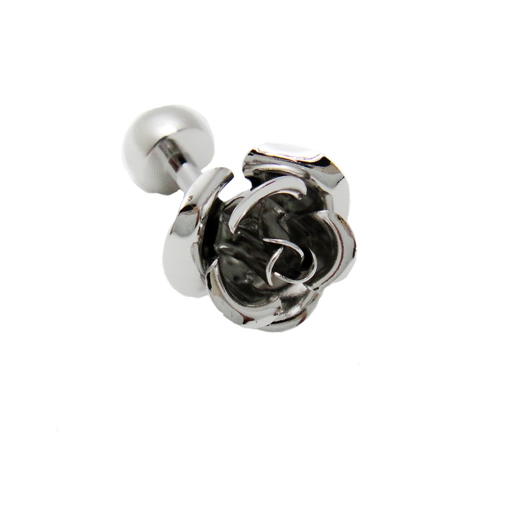 Gothic Punk Rose Cufflinks   Steampunk Antiqued Silver Cuff Links