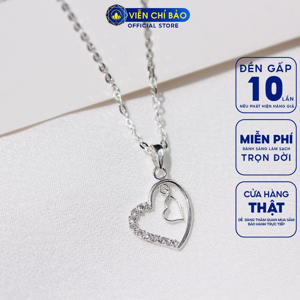 Dây chuyền nữ trái tim lồng chất liệu bạc s925 thời trang phụ kiện trang sức nữ Viễn Chí Bảo D400757