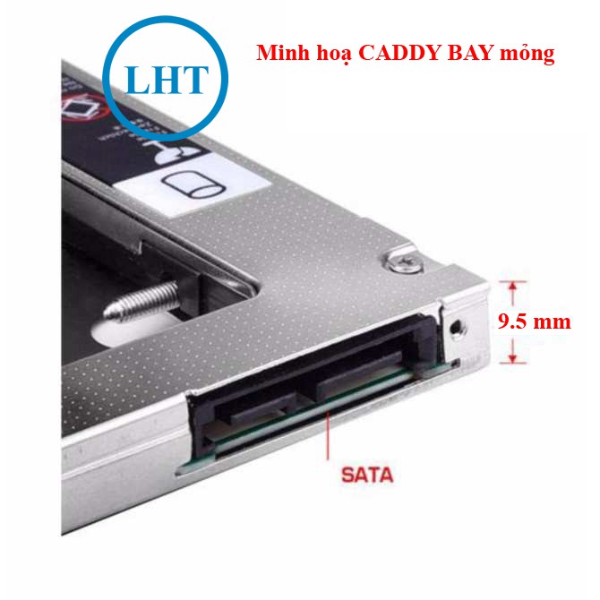 [RẺ VÔ ĐỊCH] Khay Ổ Cứng Caddy Bay HDD SSD SATA 3 9.5mm/12.7mm - Lắp Ổ Cứng Thứ 2 cho Laptop - chất liệu Nhôm