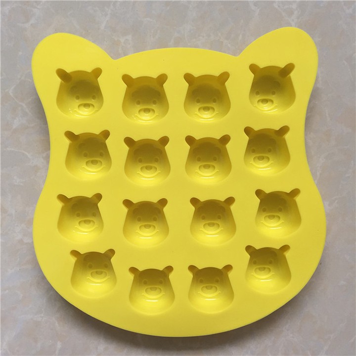 HCM -Khuôn silicon 16 cái mặt gấu Pooh đổ socola, rau câu, kẹo dẻo mềm