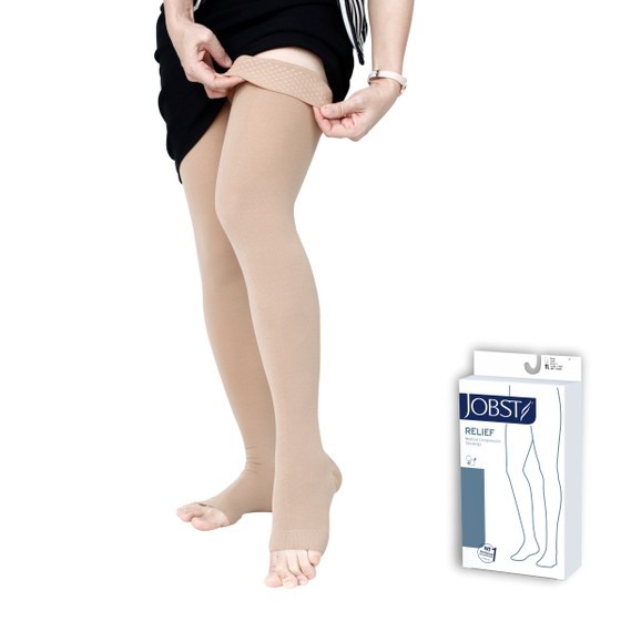 Vớ y khoa đùi Hỗ Trợ Điều Trị suy giãn tĩnh mạch chân JOBST Relief  - Da (tất y khoa USA) ( Size XL)