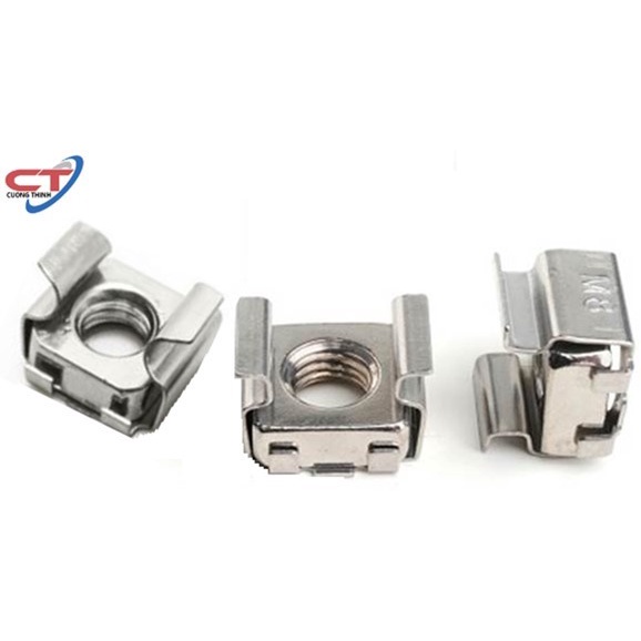 Gói 50 cái Đai ốc cài M8/ Ecu cài M8/ Tán cài M8/ Ốc Rack M8 mạ kẽm