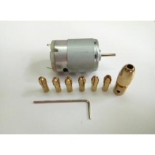 Bộ motor 12V và 6 đầu kẹp đồ nghề phụ kiện khoan mini cầm tay đa năng (DO087) - Luân Air Models