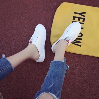 Giày hở gót 2 màu đen trắng
