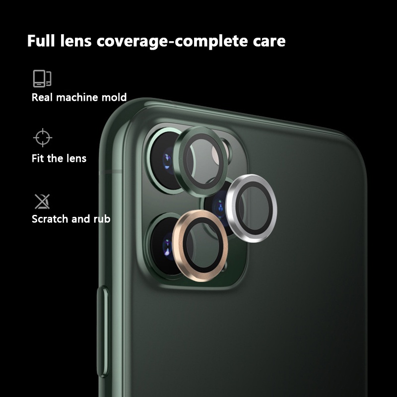 Phù Hợp Miếng Dán Bảo Vệ Ống Kính Máy Ảnh Sau Bằng Kim Loại Cho Iphone 11 11Pro