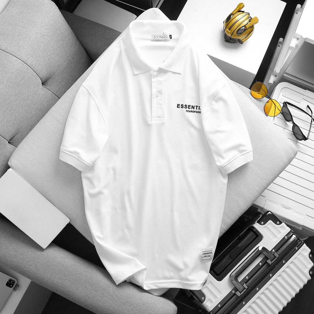 Áo polo nam ESSENTIALS chất vải cotton cá sấu cao cấp, áo nam tay ngắn mùa hè