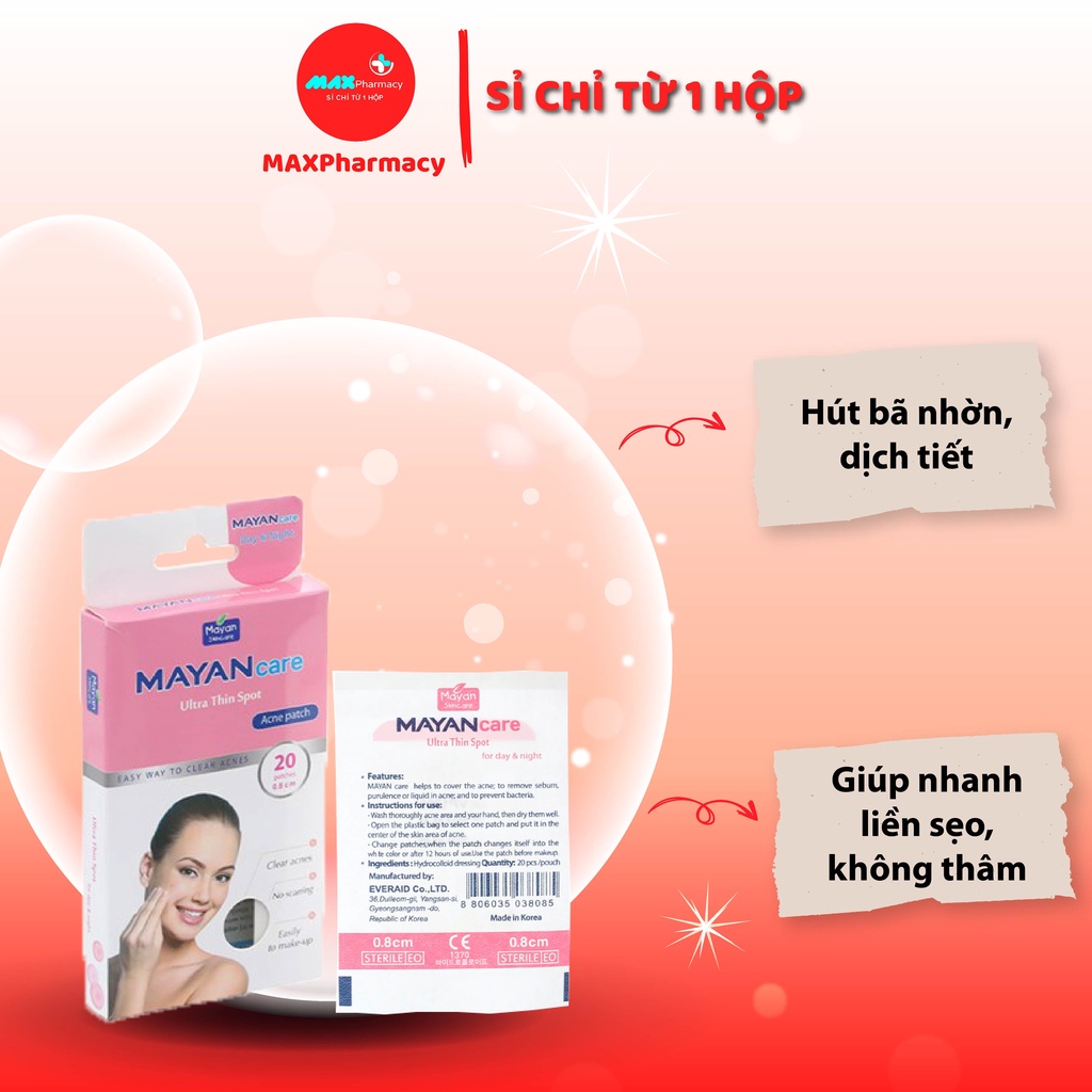 COMBO 10 HỘP DÁN MỤN MAYAN CARE Ultra Thin Spot 24 miếng - Maxpharmacy