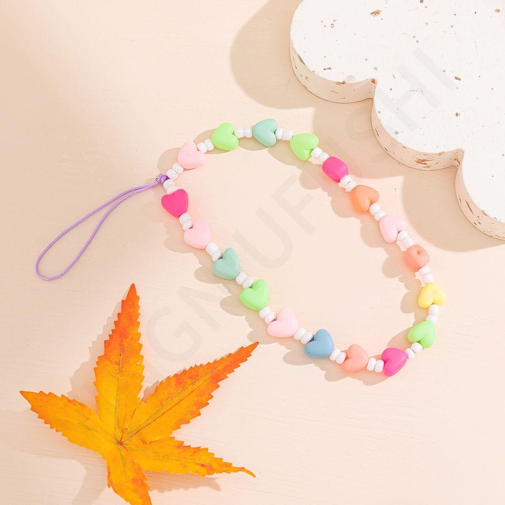 Dây Đeo Điện Thoại / Móc Khóa Chống Thất Lạc Tiện Dụng|Dây Xỏ Hạt Nhựa Acrylic In Chữ LOVE Xinh Xắn