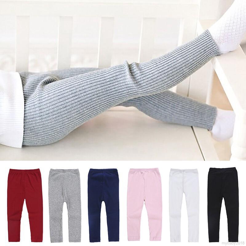 Quần legging màu trơn dễ thương cho bé gái