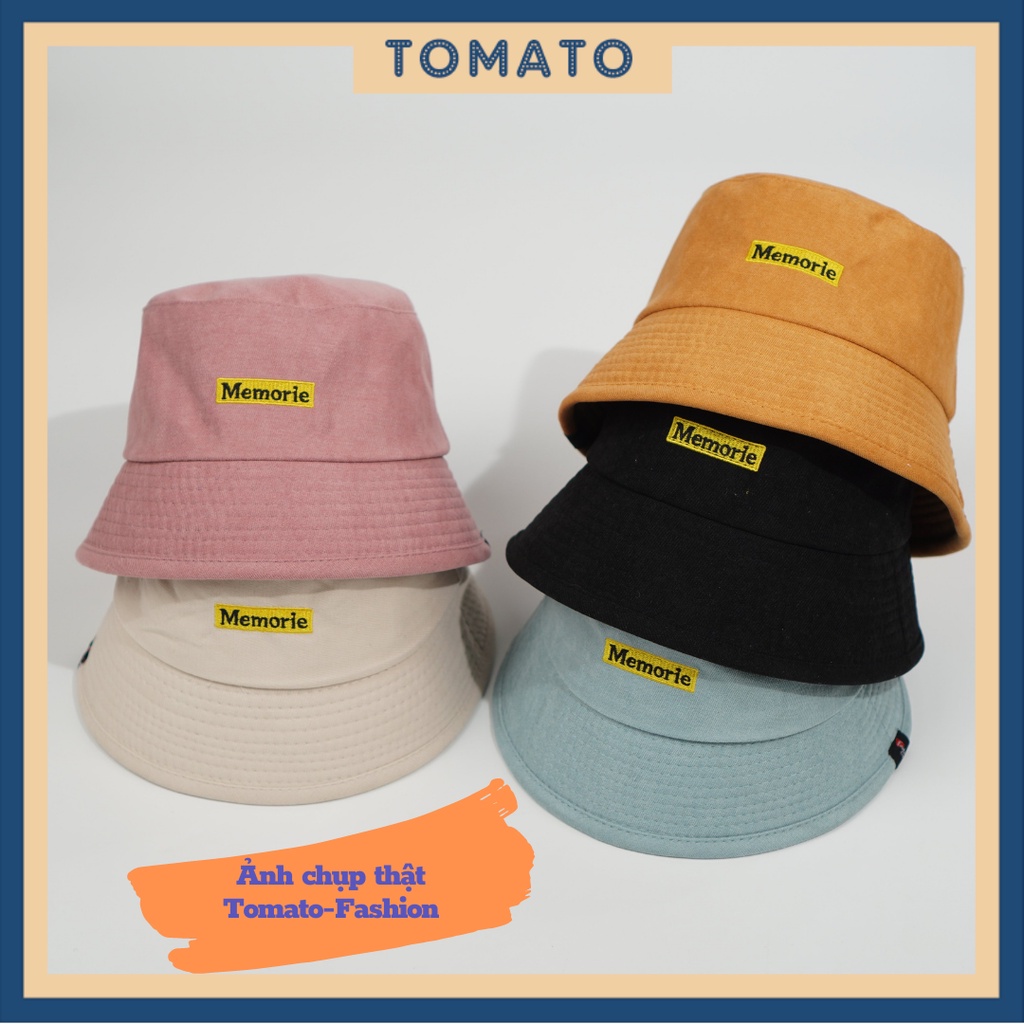 Mũ bucket vành cụp,Nón tai bèo thêu chữ MEMORIE chất nỉ nhung cao cấp form unisex phong cách Hàn Quốc Z21