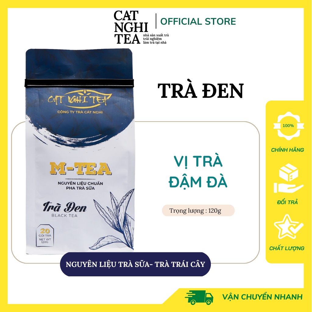 Hồng trà, Trà Đen nguyên liệu làm trà sữa , trà trái cây Cat Nghi tea 120g , 20 gói x6g trà đen túi lọc