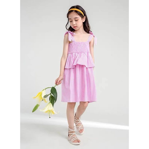 Váy Melisa 2 dây kẻ hồng