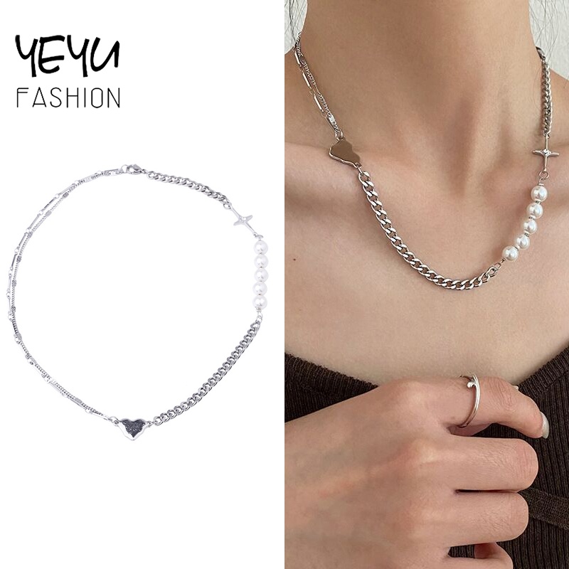 Vòng cổ đính ngọc trai giả thiết kế đơn giản thời trang cho nữ
