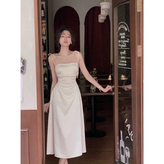Đầm lụa hai dây khoét eo chất lụa mango cao cấp đầm dự tiệc sang trọng-LUAMIDI