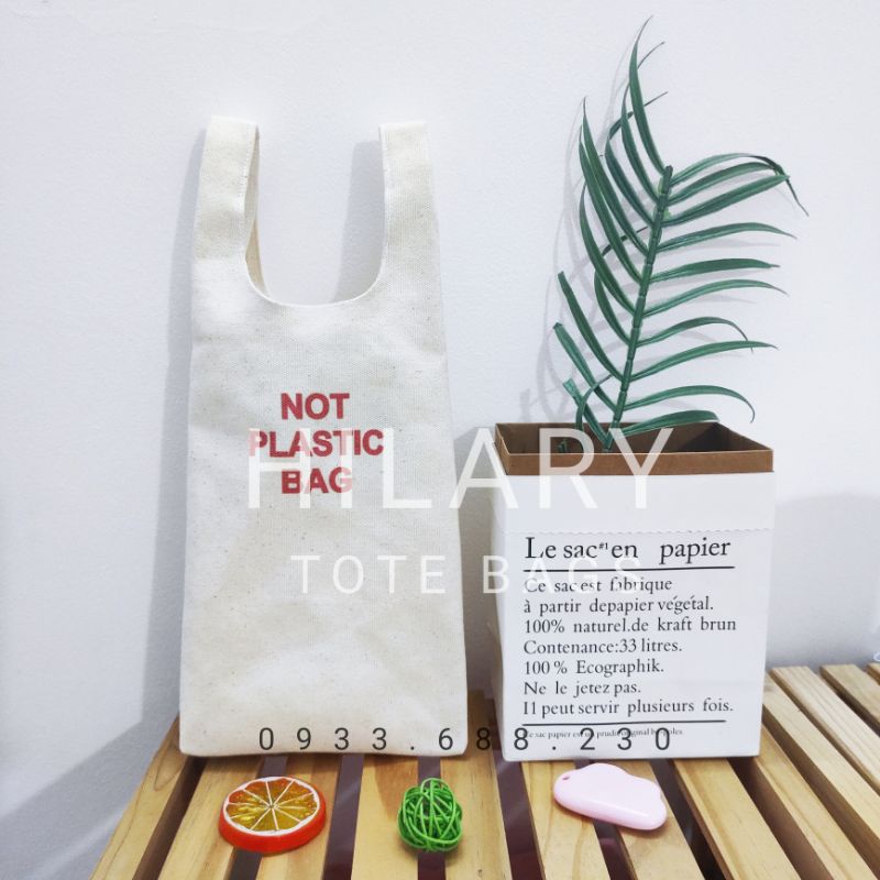 Túi Xách Vải Đựng Ly In Not Plastic Bag