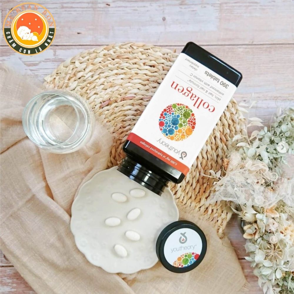 Viên uống cho nữ Collagen và Biotin Youtheory của Mỹ 390 viên giúp làm đẹp da, móng chắc khỏe, tóc óng mượt