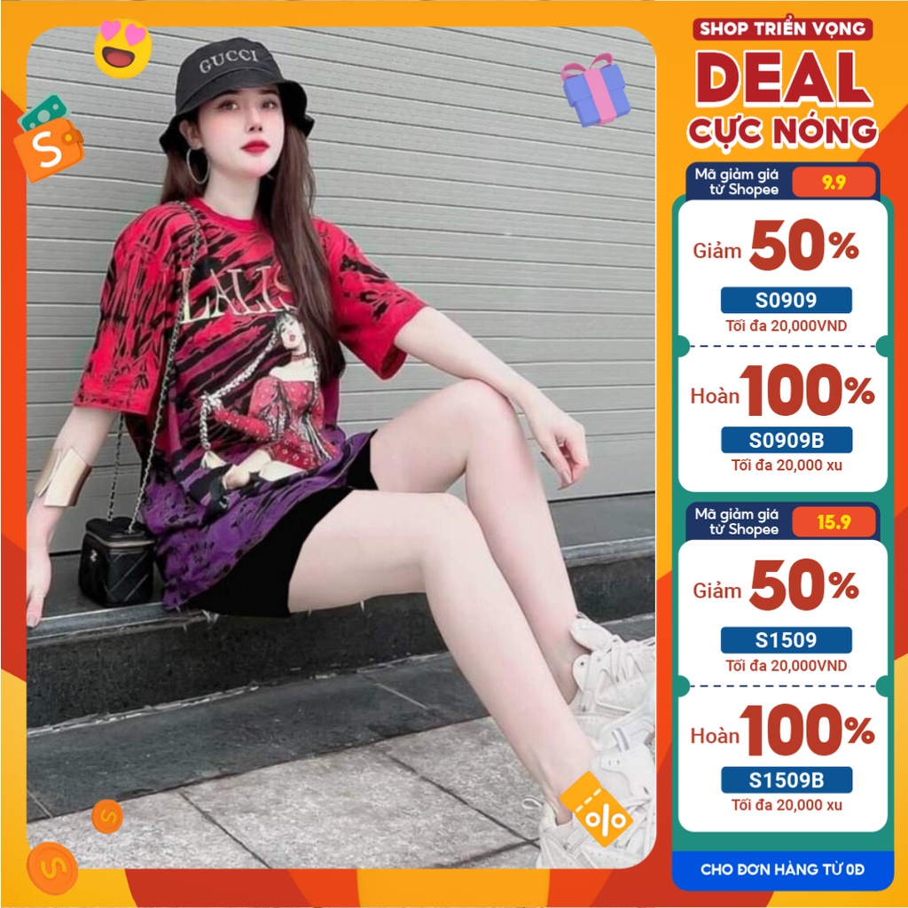 Set bộ nữ thời trang họa tiết cao cấp áo nữ phom rộng kèm quần short cá tính chất thun cotton mềm mịn mát mặc thoải mái