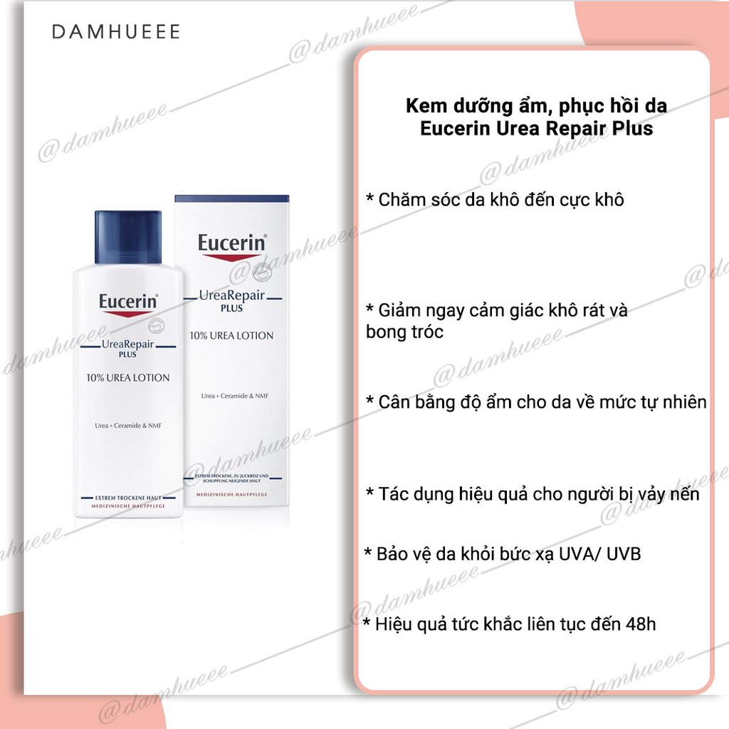 (ĐỦ bill, size )Kem dưỡng ẩm, phục hồi da Eucerin Urea Repair Plus