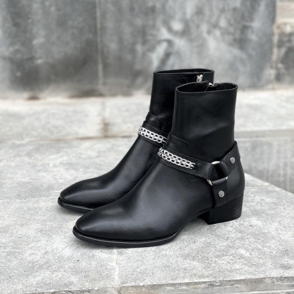 Harness Boots thời trang nam chất liệu da bò đế phíp độn 4.5cm | BigBuy360 - bigbuy360.vn