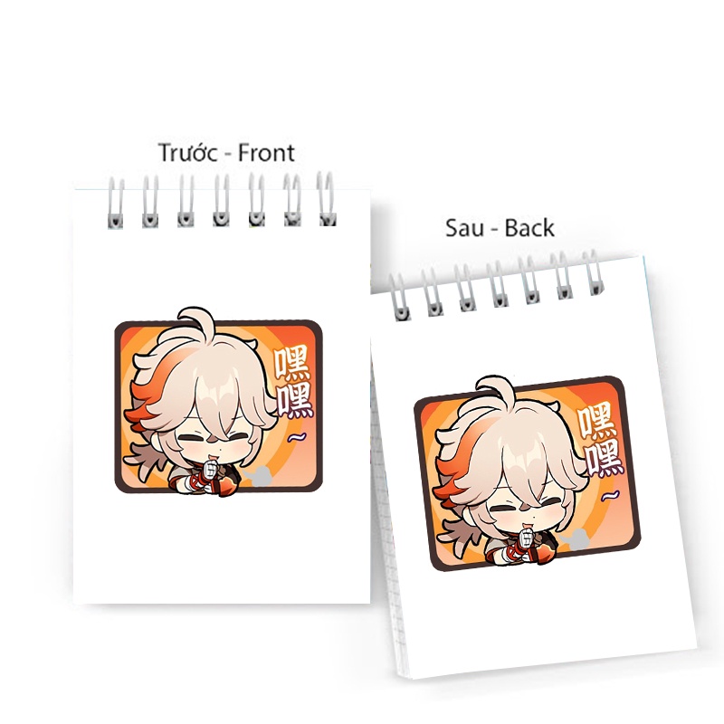 Sổ tay in hình NHÂN VẬT GENSHIN IMPACT ver CHỮ NHẬT 6x10 ghi chú tiện lợi học tập xinh xắn game anime chibi