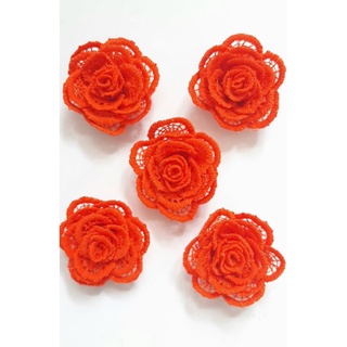 Hoa hồng ren màu cam 4cm