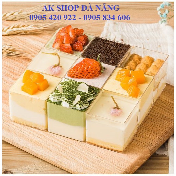 SET 10 CỐC NHỰA BÁNH MOUSSE - VUÔNG