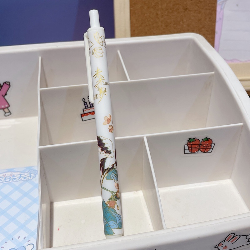 Set 6 Bút Bi Mực Đen 0.5Mm Họa Tiết Truyền Thống