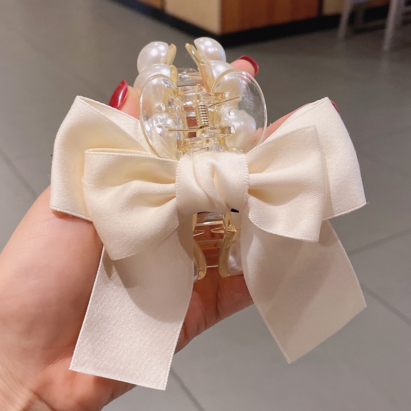 Kẹp Tóc Nơ Đính Ngọc Trai Thời Trang Hàn Quốc