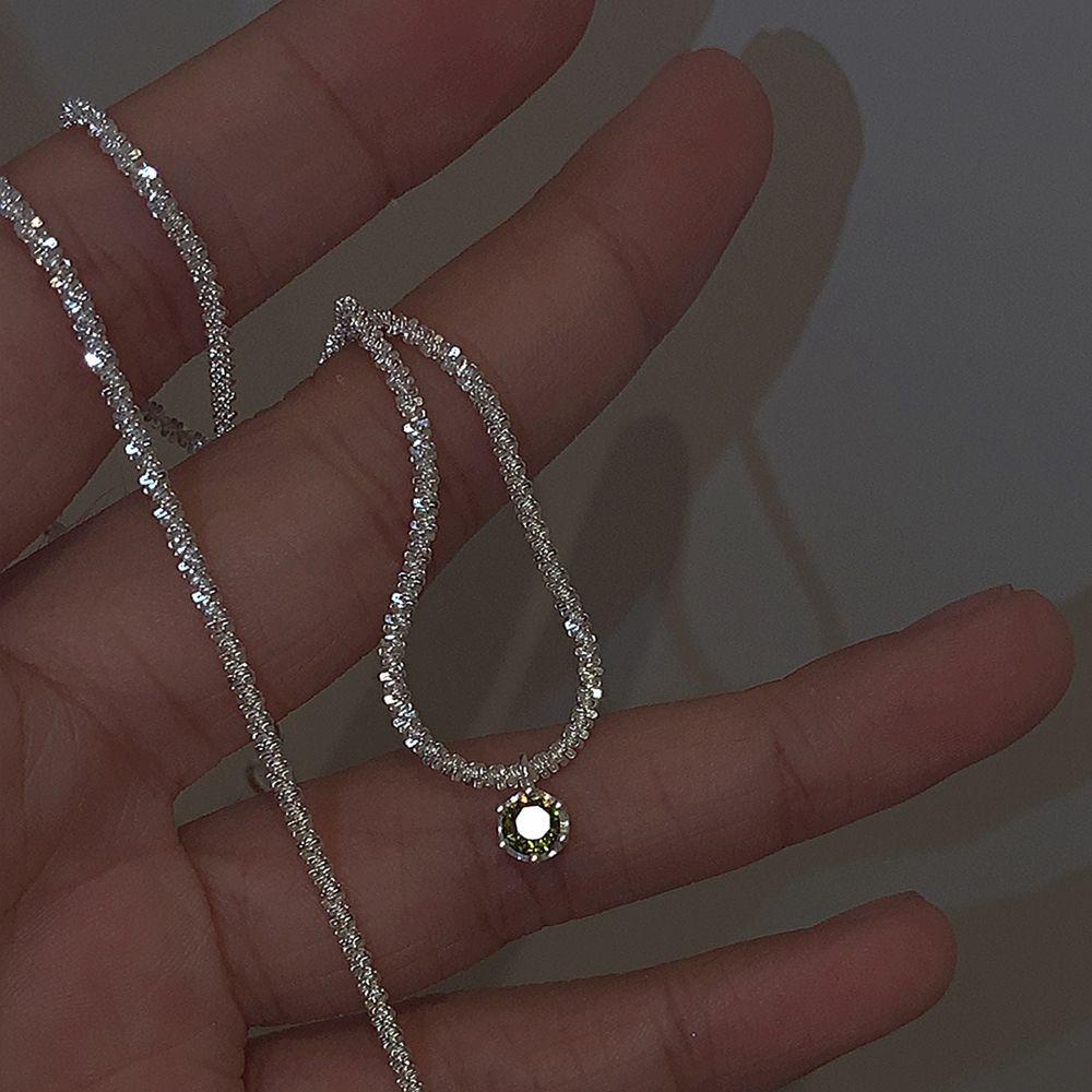 Qqmall Vòng Cổ Mặt Dây Chuyền Gypsophila Tối Giản Cho Nữ|Dây Chuyền Kim Tuyến Lấp Lánh Phong Cách Hàn Quốc