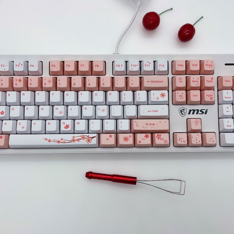 Sakura Hollekitty Nút Bàn Phím Cơ OEM Trục Đen Xanh Lá Cá Tính Chủ Đề Cá Nhân Hóa Đơn