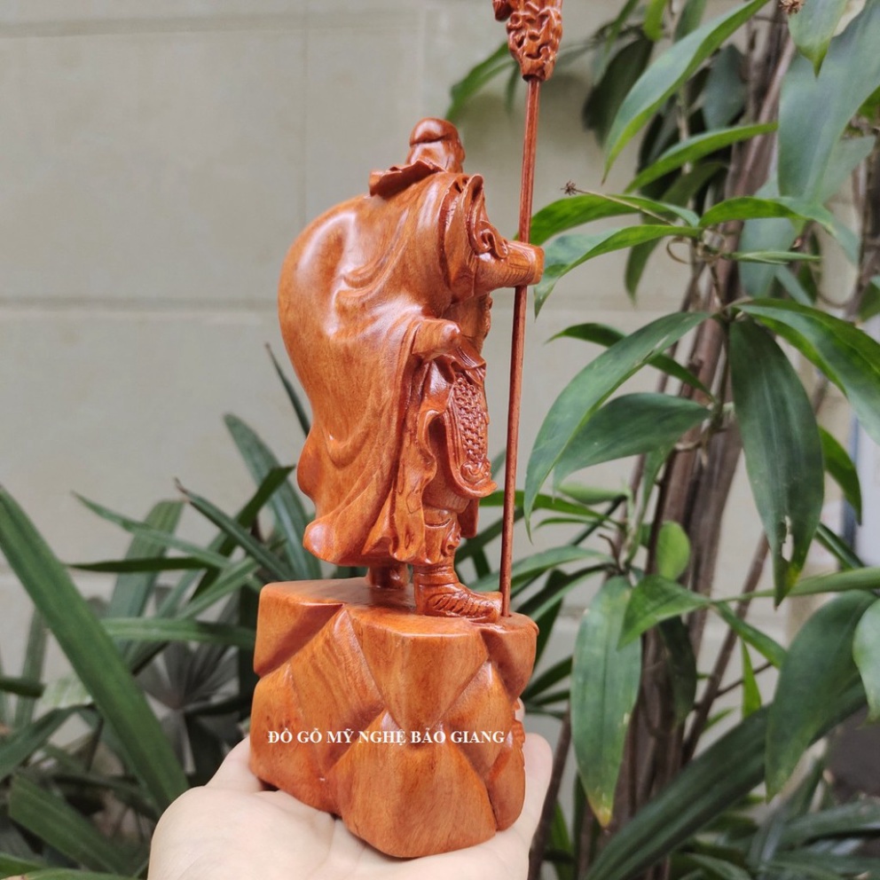Tượng quan công quan vân trường trấn ải gỗ hương cao 20 cm